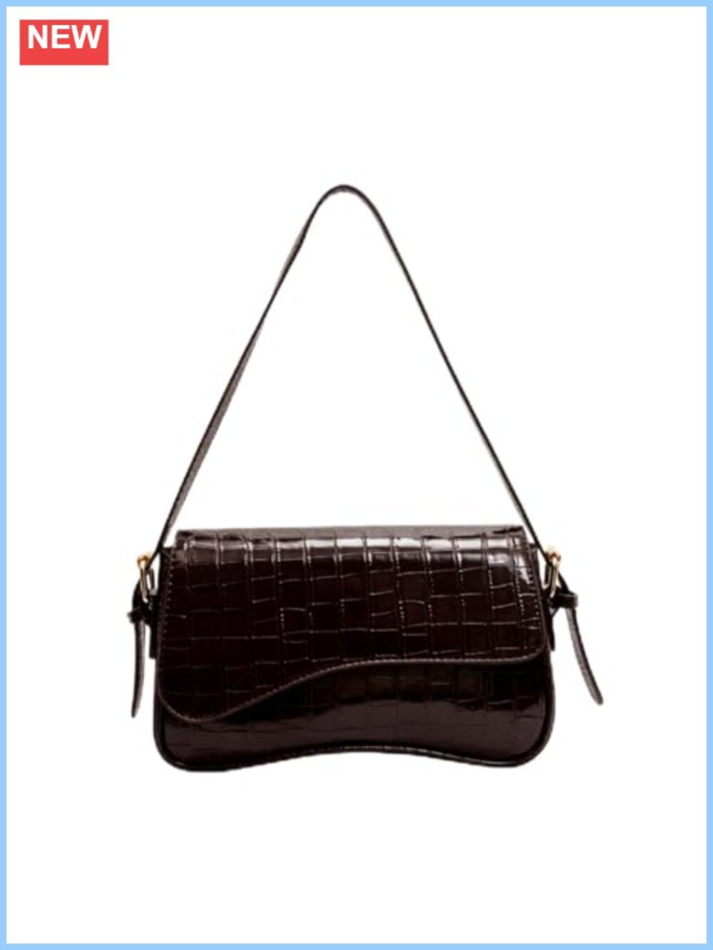 Vegan Leather Shoulder Bag Crescent Crossbody Small Purse Women